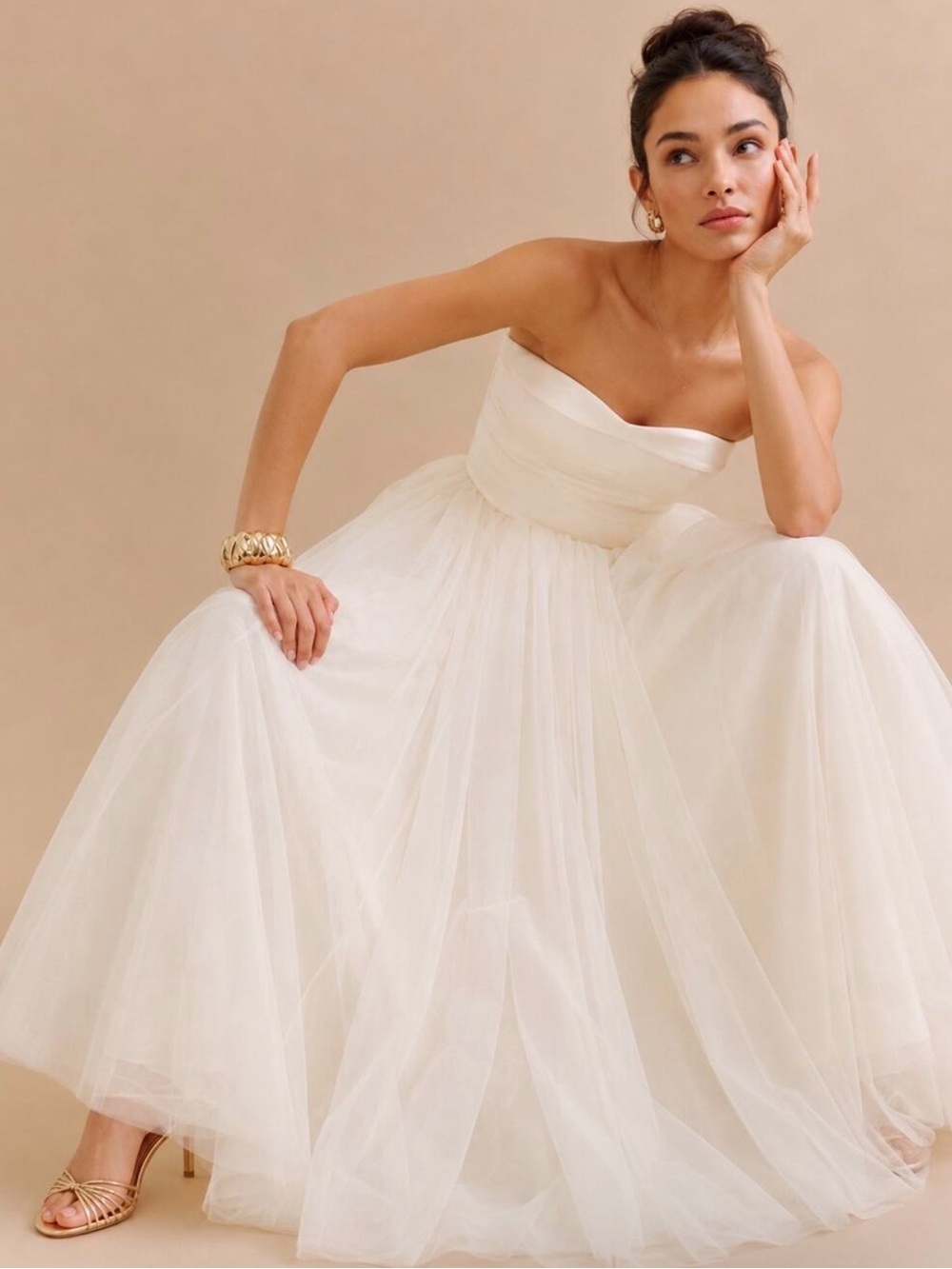 Reformation Alouette Dress Fior Di Latte Ivory Tulle Bridal Dress Size 6